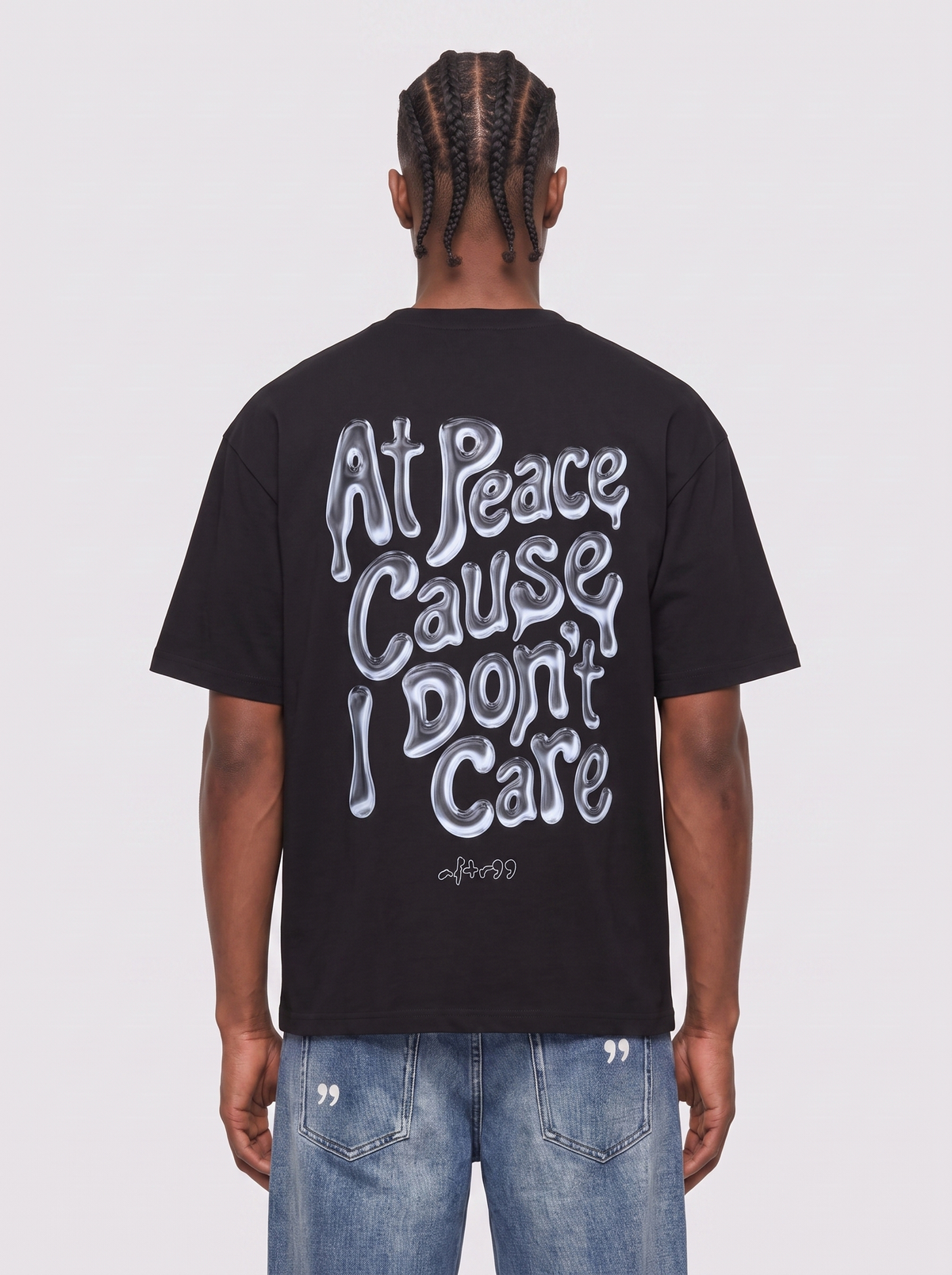 aftr99 At Peace Heavyweight T-Shirt in Classic Black
