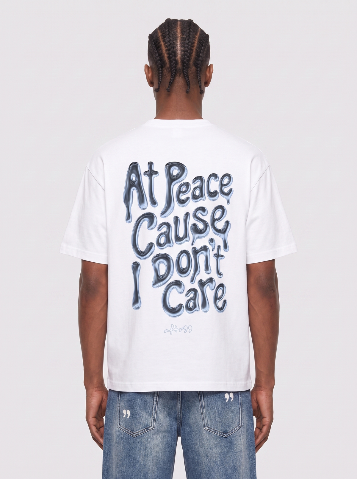 aftr99 At Peace Heavyweight T-Shirt in Lucent White