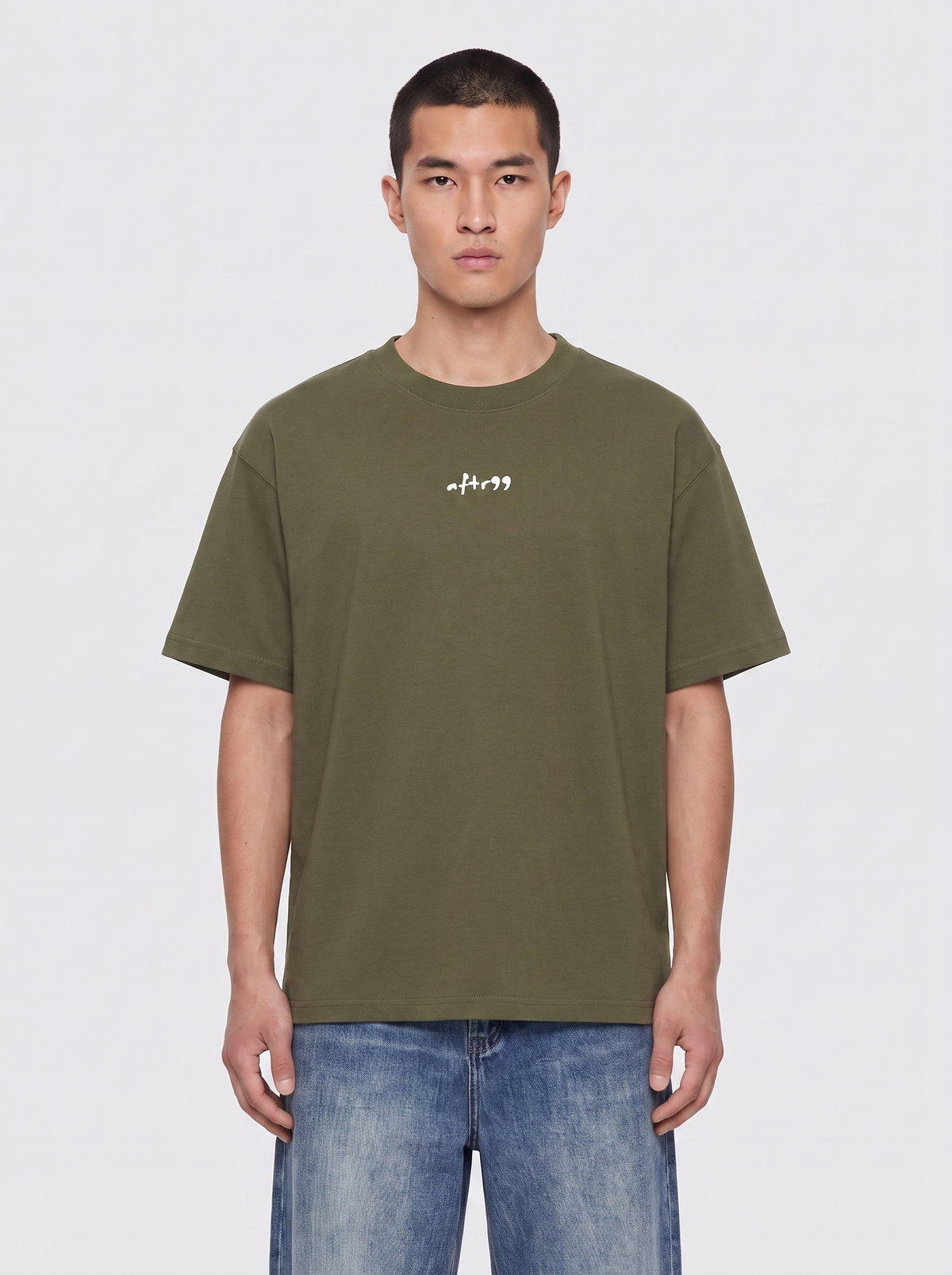 aftr99 Born Feral Oversized T-Shirt in Army Green