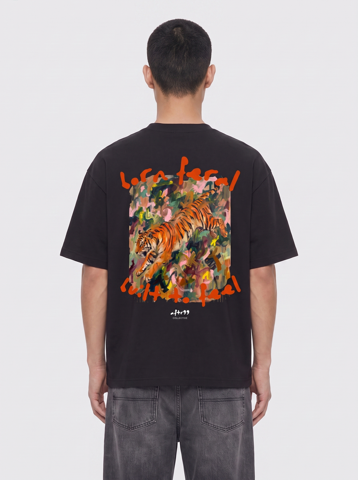 aftr99 Born Feral Oversized T-Shirt in Black
