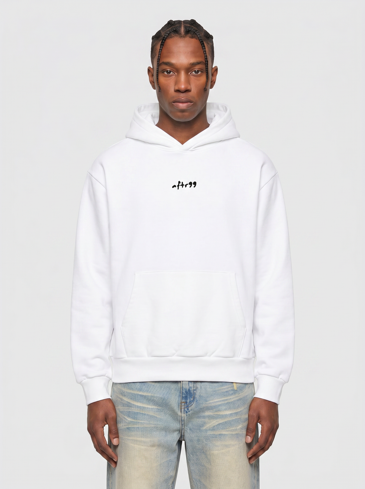 aftr99 Boxing Club Heavyweight Hoodie in White