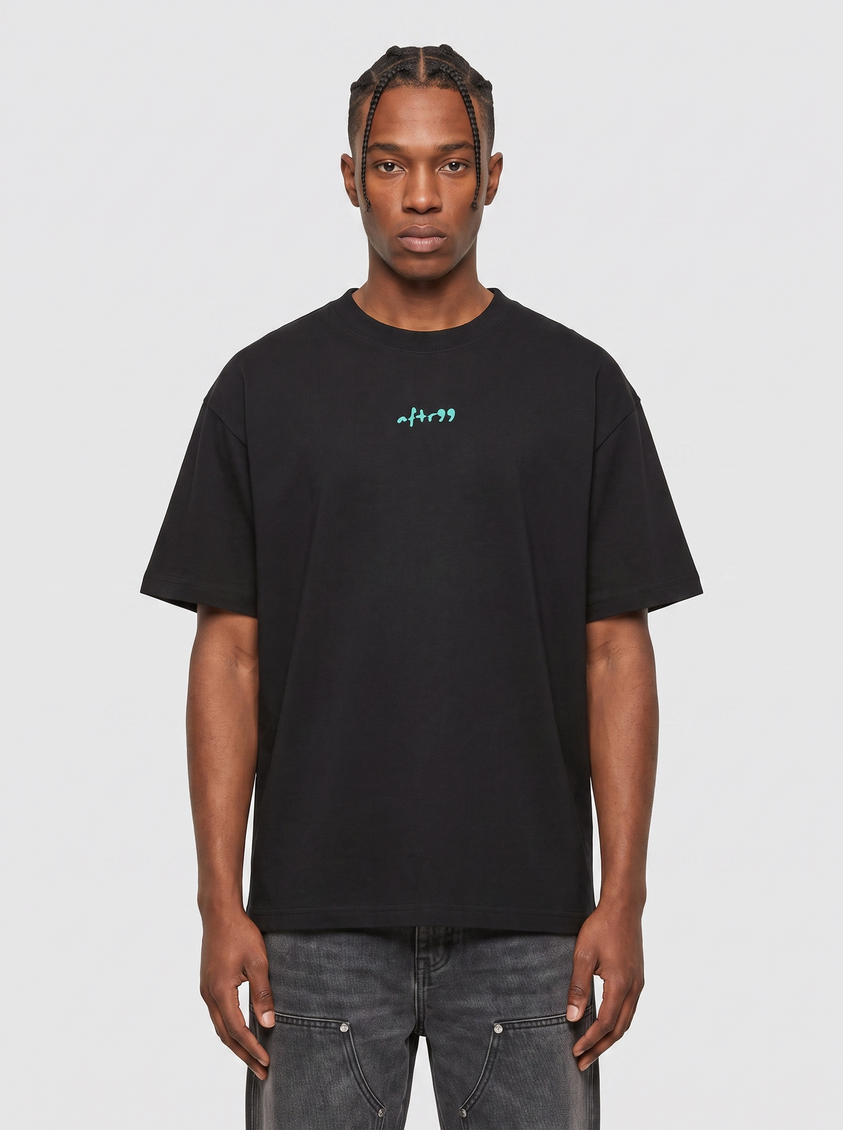 aftr99 Disconnected Oversized T-Shirt in Black