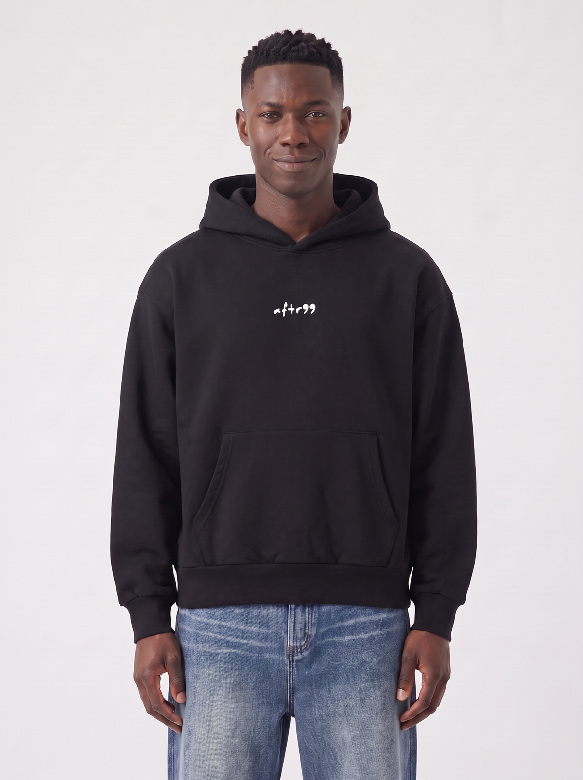 aftr99 Essential Logo Heavyweight Hoodie in Black
