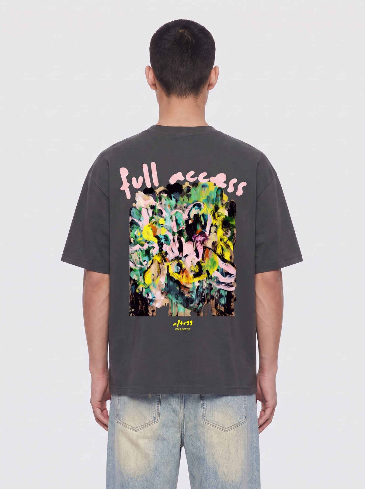 aftr99 Full Access Oversized T-Shirt in Dark Gray