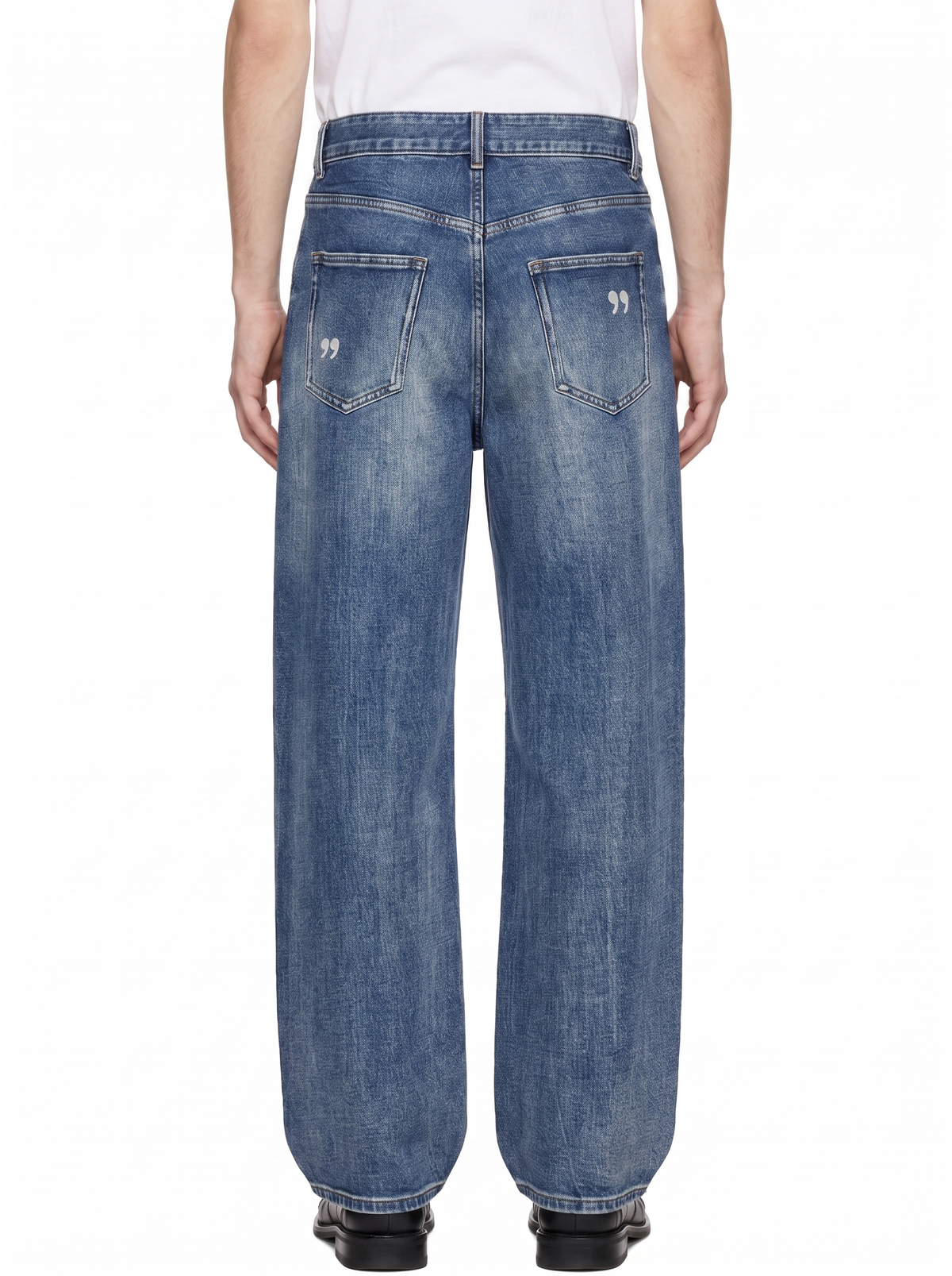 aftr99 Mid Fade Wide Leg Jeans in Blue