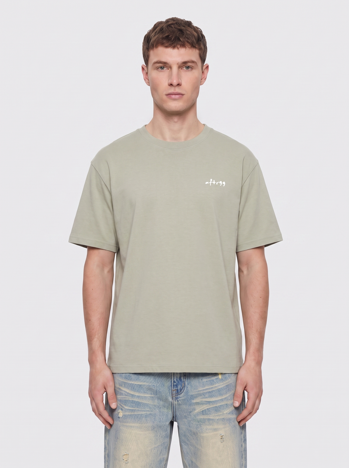 aftr99 Transform Heavyweight T-Shirt in Gray Green